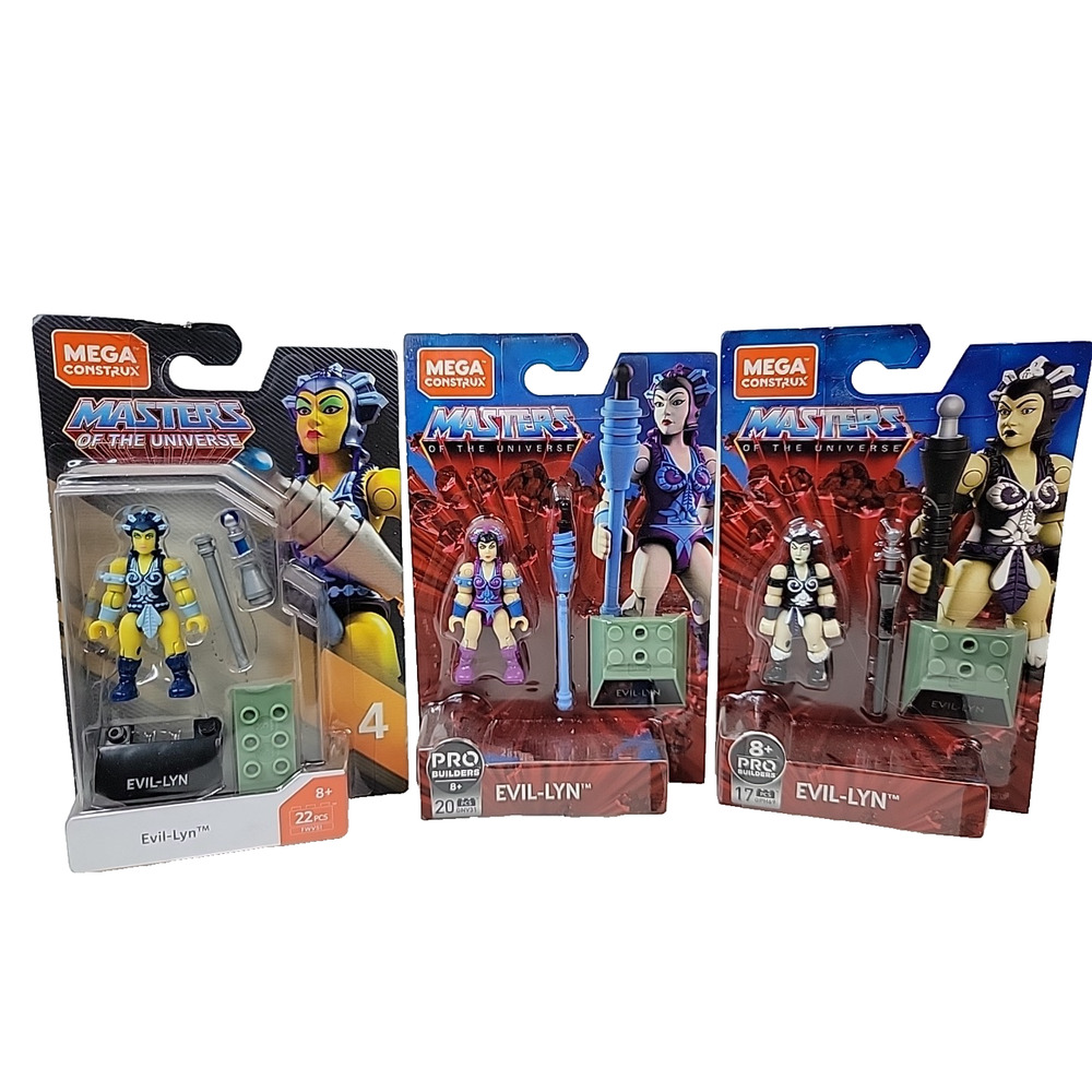 MEGA CONSTRUX PRO BUILDERS EVIL-LYN Set Of 3 MASTERS OF THE UNIVERSE MOTU